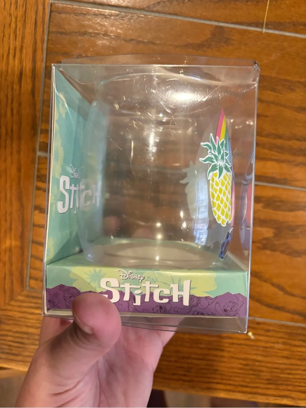 Disney Stitch Rainbow Pineapple Stemless Glass - Blue